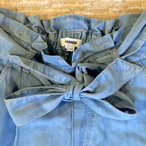 blue waist tied pants